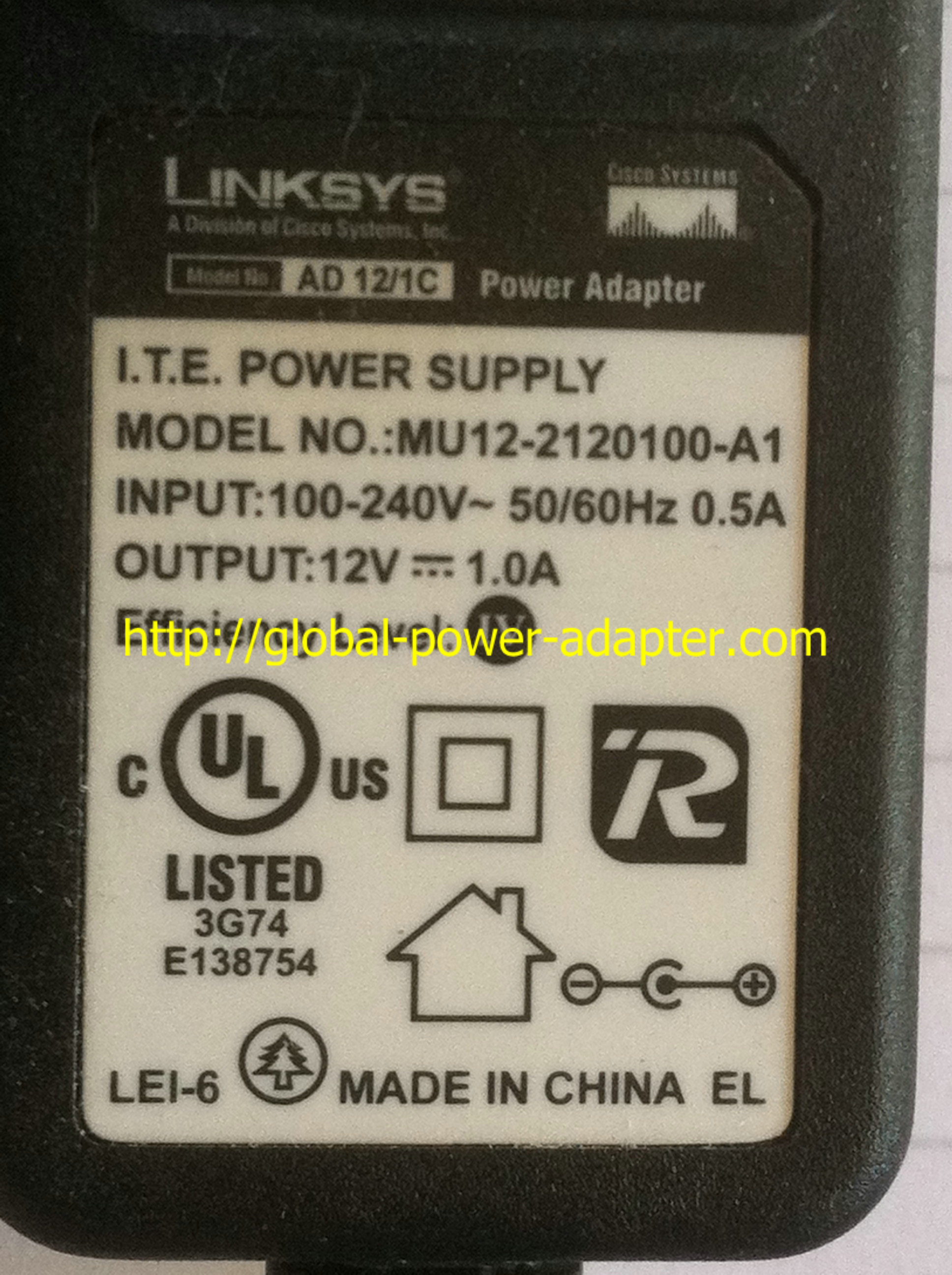 *100% Brand NEW* Linksys WRVS4400N 2103-30011204R for MU12-2120100-A1 12v 1a AC ADAPTER Power Adapte - Click Image to Close